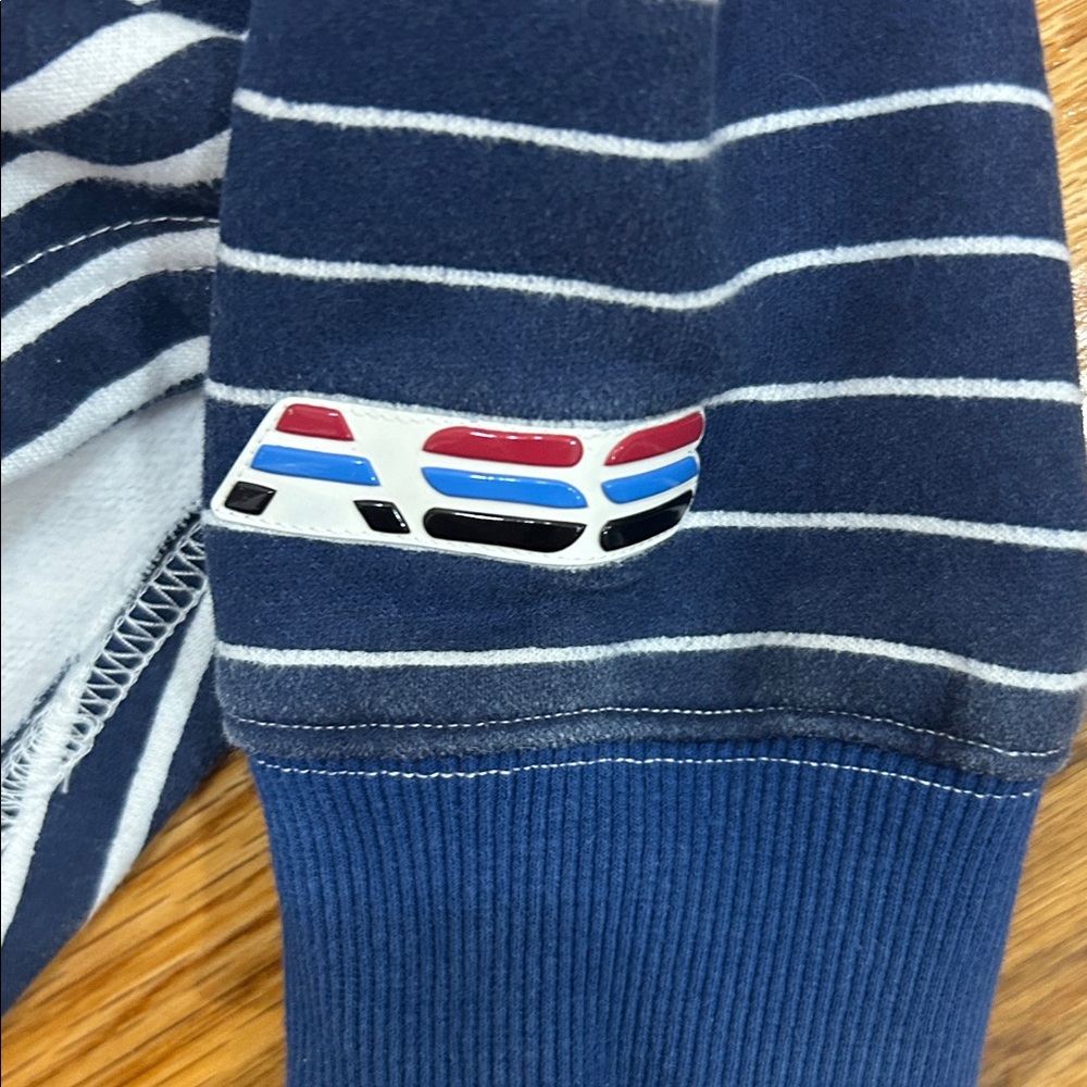 Adam Selman Striped Navy and White Women's Hoodie - Picture 4 of 4